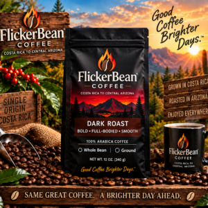 Flicker Bean Dark Roast (Whole Bean) – 12 oz
