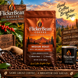 Flicker Bean Medium Roast (Whole Bean) – 12 oz